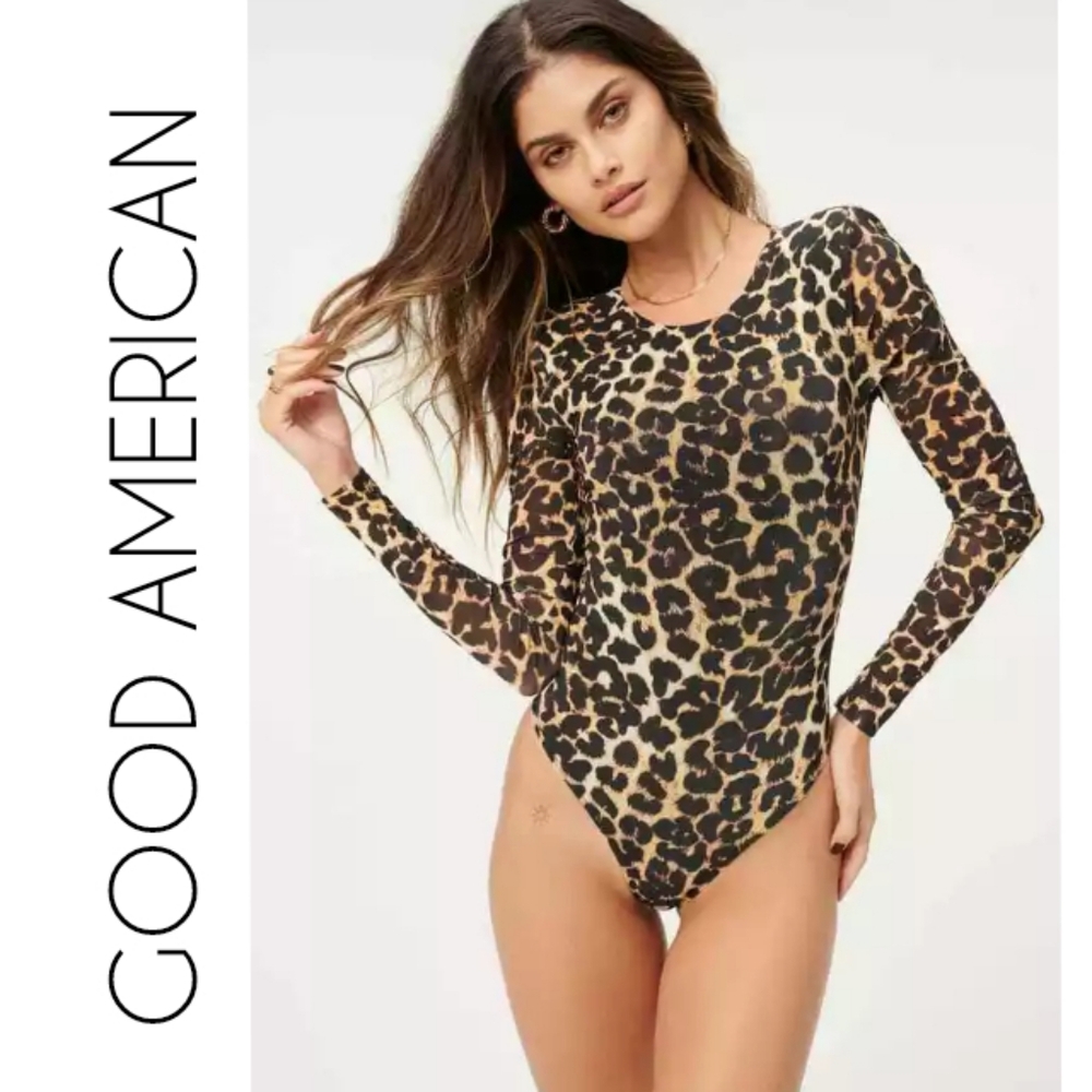 🆕⭐ GOOD AMERICAN leopard print bodysuit